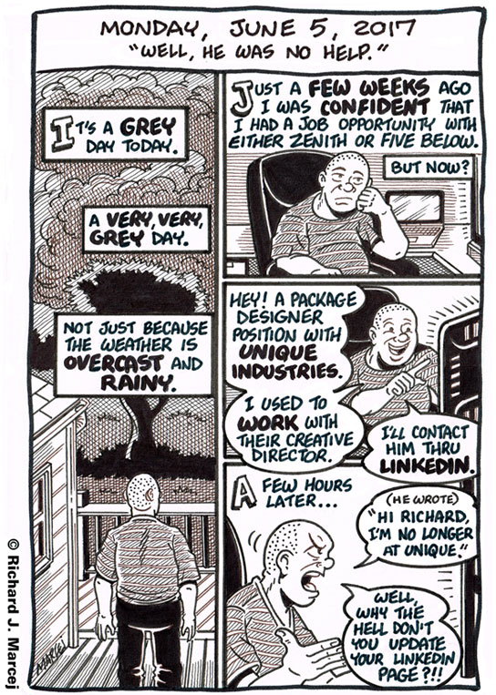 Daily Comic Journal: June 5, 2017: “Well, He Was No Help.”