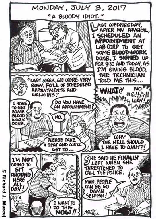 Daily Comic Journal: July 3, 2017: “A Bloody Idiot.”