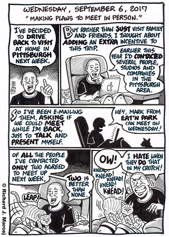 Daily Comic Journal: September 6, 2017: “Making Plans To Meet In Person.”