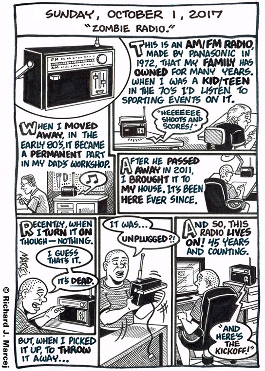 Daily Comic Journal: October 1, 2017: “Zombie Radio.”