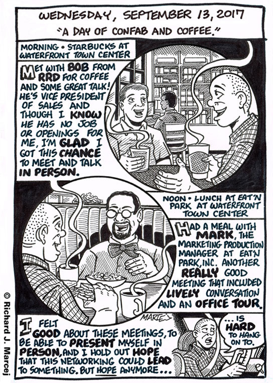 Daily Comic Journal: September 13, 2017: “A Day Of Confab And Coffee.”