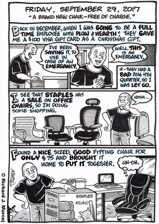 Daily Comic Journal: September 29, 2017: “A Brand New Chair – Free Of Charge.”
