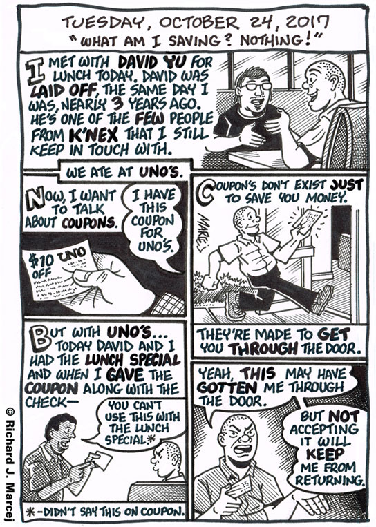 Daily Comic Journal: October 24, 2017: “What Am I Saving? Nothing!”