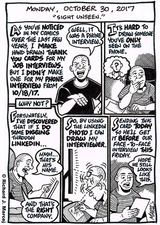 Daily Comic Journal: October 30, 2017: “Sight Unseen.”