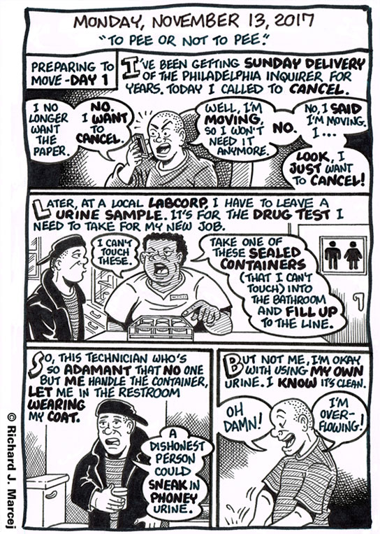 Daily Comic Journal: November 13, 2017: “To Pee Or Not To Pee.”