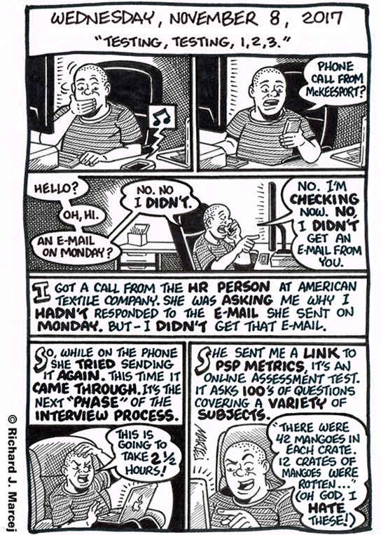 Daily Comic Journal: November 8, 2017: “Testing, Testing, 1,2,3.”