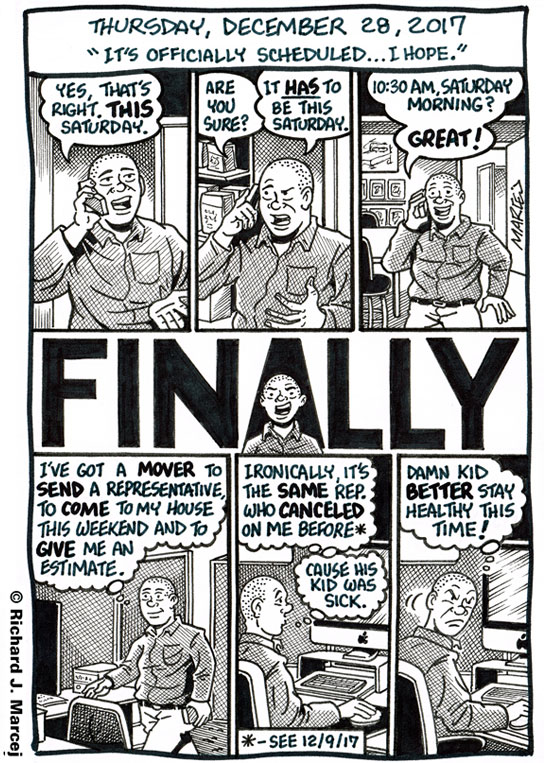 Daily Comic Journal: December 28, 2017: “It’s Officially Scheduled … I Hope.”