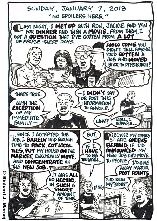 Daily Comic Journal: January 7, 2018: “No Spoilers Here.”