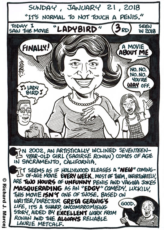 Daily Comic Journal: January 21, 2018: “It’s Normal To Not Touch A Penis.”