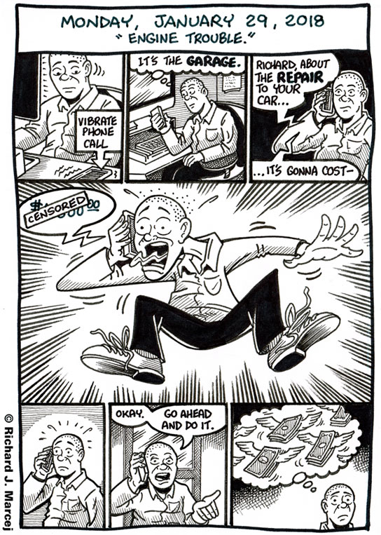 Daily Comic Journal: January 29, 2018: “Engine Trouble.”