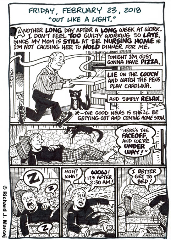 Daily Comic Journal: February 23, 2018: “Out Like A Light.”