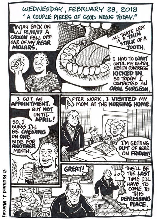 Daily Comic Journal: February 28, 2018: “A Couple Pieces Of Good News Today.”