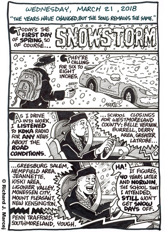 Daily Comic Journal: March 21, 2018: “The Years Have Changed, But The Song Remains The Same.”