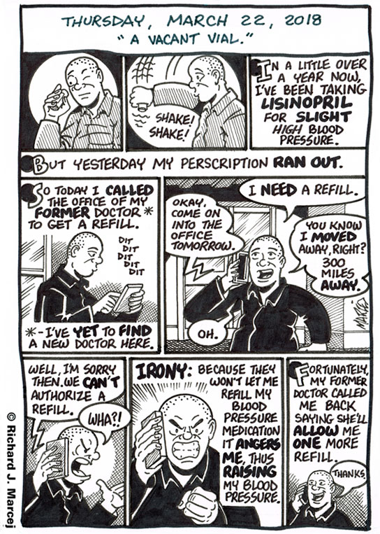 Daily Comic Journal: March 22, 2018: “A Vacant Vial.”