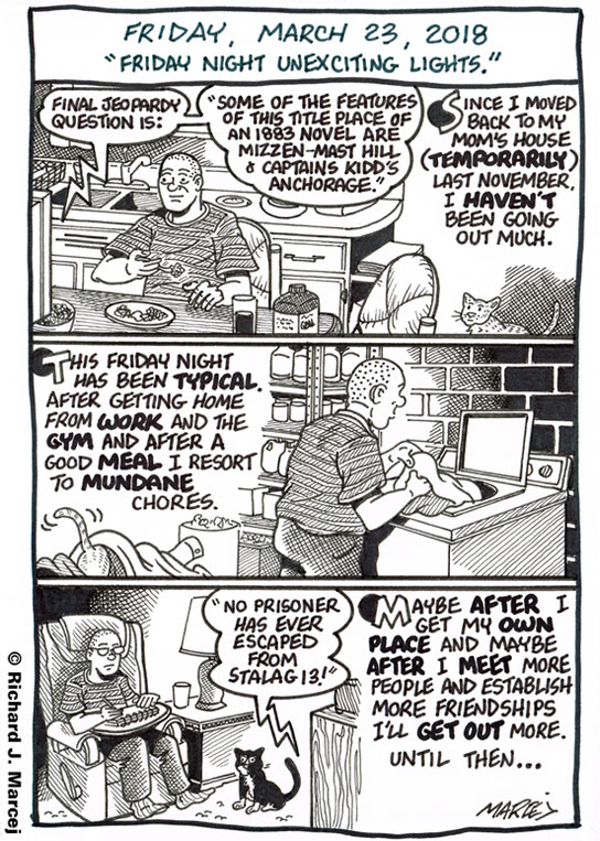 Daily Comic Journal: March 23, 2018: “Friday Night Unexciting Lights.”