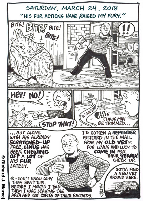 Daily Comic Journal: March 24, 2018: “His Fur Actions Have Raised My Fury.”