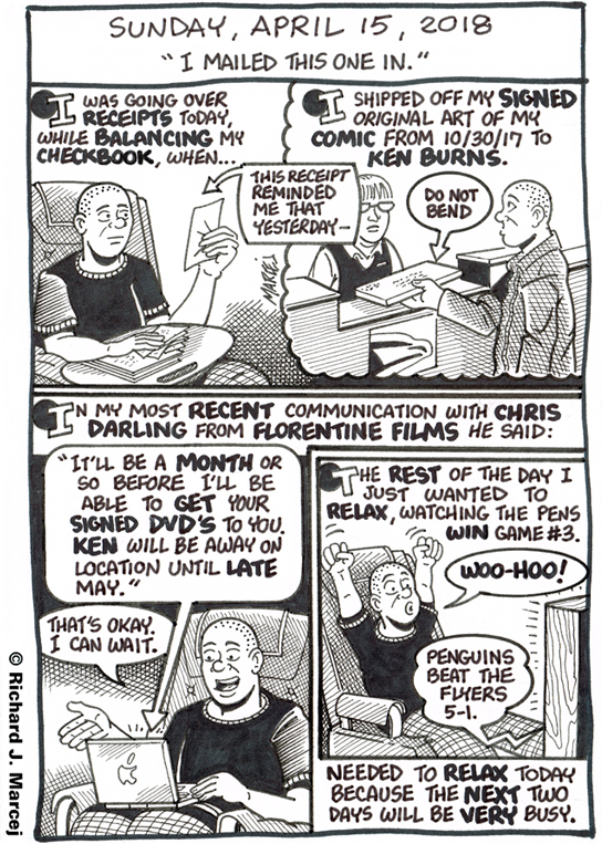 Daily Comic Journal: April 15, 2018: “I Mailed This One In.”