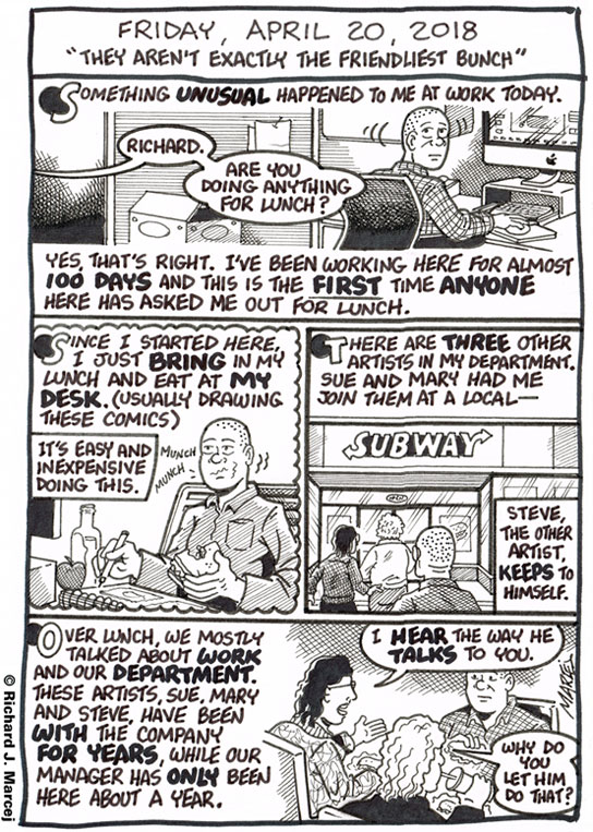 Daily Comic Journal: April 20, 2018: “They Aren’t Exactly The Friendliest Bunch.”
