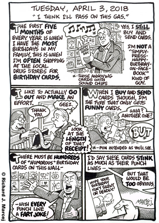 Daily Comic Journal: April 3, 2018: “I Think I’ll Pass On The Gas.”