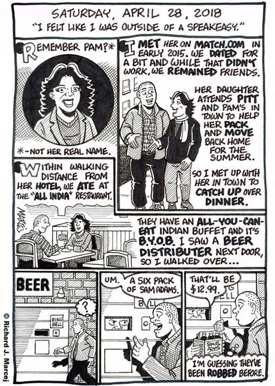 Daily Comic Journal: April 28, 2018: “I Felt Like I Was Outside A Speakeasy.”