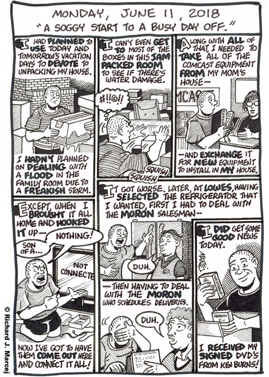 Daily Comic Journal: June 11, 2018: “A Soggy Start To A Busy Day Off.”