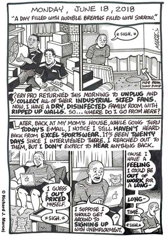Daily Comic Journal: June 18, 2018: “A Day Filled With Audible Breaths Filled With Sorrow.”