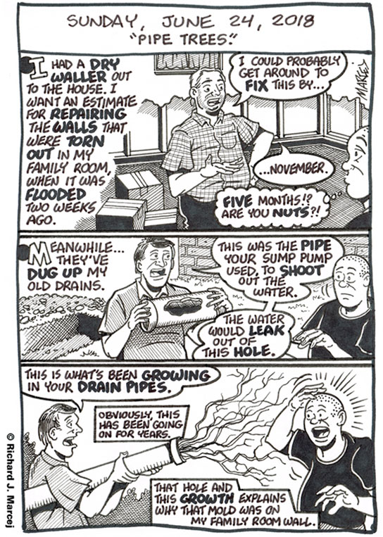 Daily Comic Journal: June 24, 2018: “Pipe Trees.”