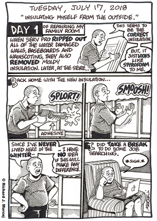 Daily Comic Journal: July 17, 2018: “Insulating Myself From The Outside.”