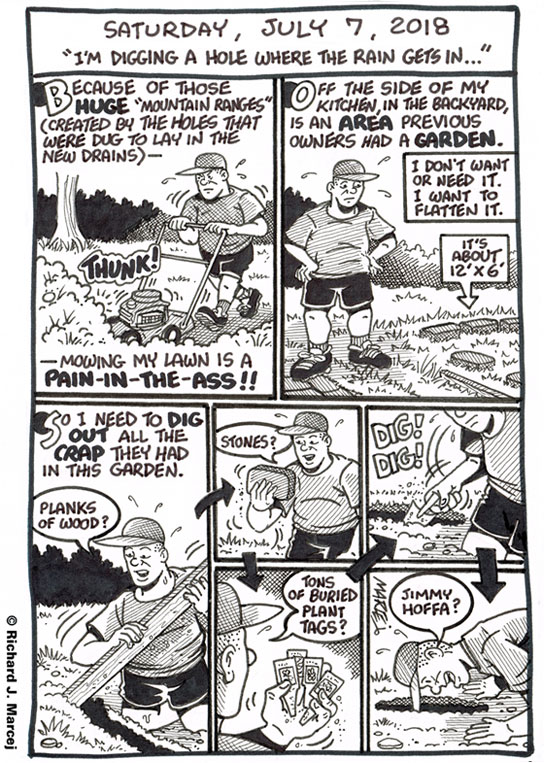 Daily Comic Journal: July 7, 2018: “I’m Digging A Hole Where The Rain Gets In …”