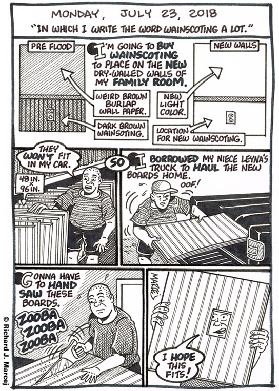 Daily Comic Journal: July 23, 2018: “In Which I Write The Word Wainscoting A Lot.”