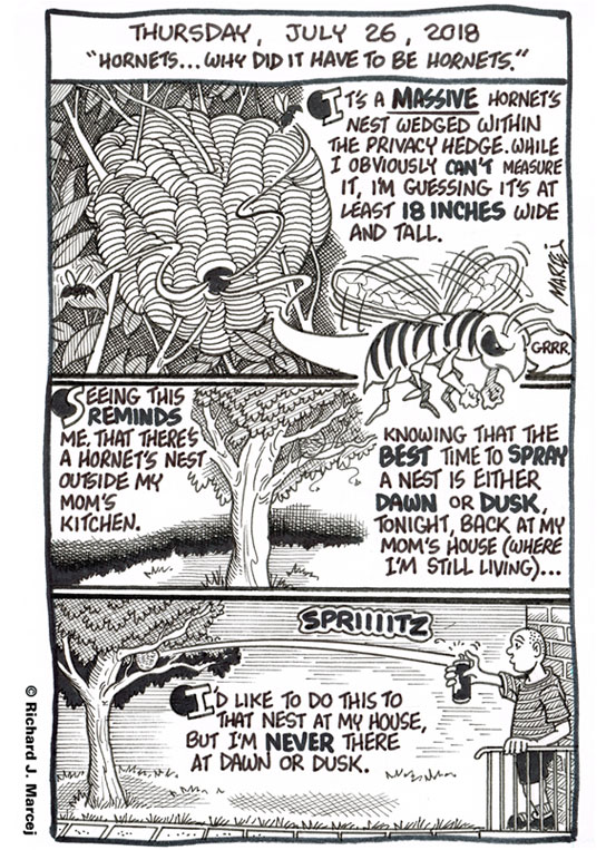 Daily Comic Journal: July 26, 2018: “Hornets…Why Did It Have To Be Hornets.”