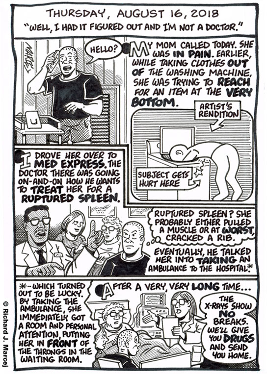 Daily Comic Journal: August 16, 2018: “Well, I Had It Figured Out And I’m Not A Doctor.”