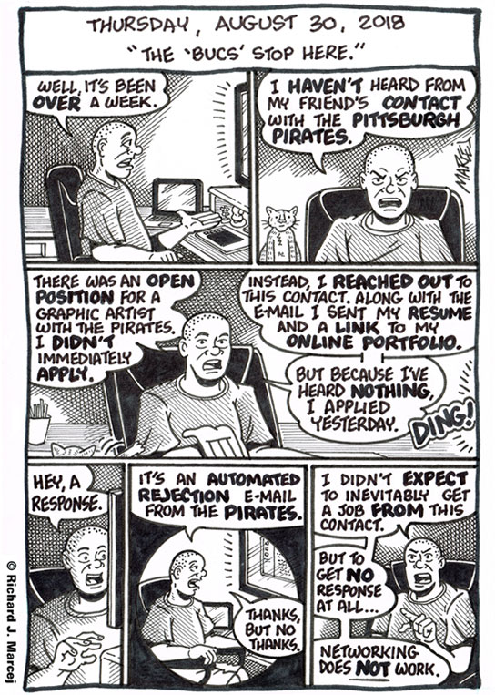 Daily Comic Journal: August 30, 2018: “The ‘Bucs’ Stop Here.”