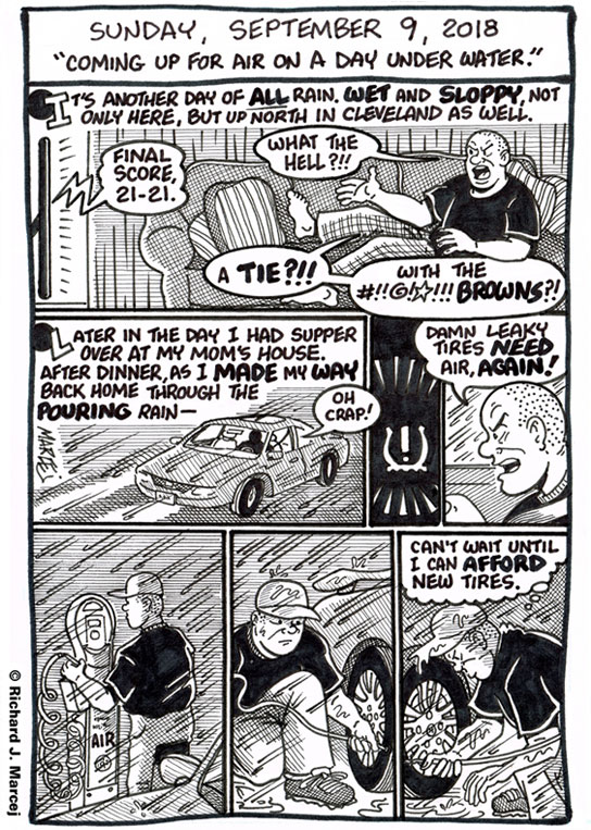 Daily Comic Journal: September 9, 2018: “Coming Up For Air On A Day Under Water.”