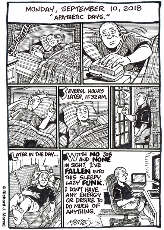 Daily Comic Journal: September 10, 2018: “Apathetic Days.”