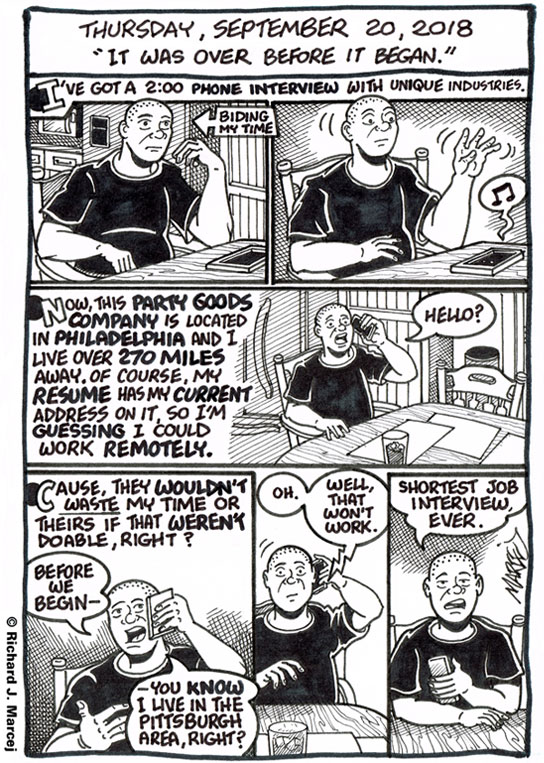 Daily Comic Journal: September 20, 2018: “It Was Over Before It Began.”