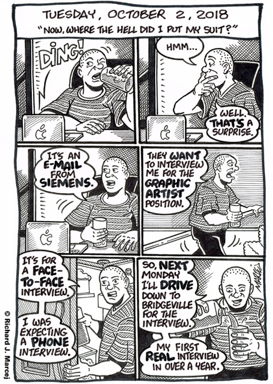 Daily Comic Journal: October 2, 2018: “Now Where The Hell Did I Put My Suit?”