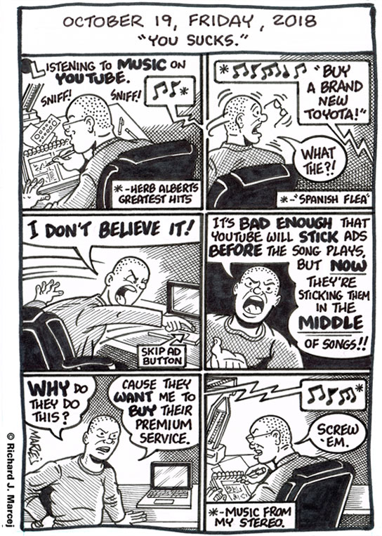 Daily Comic Journal: October 19, 2018: “You Sucks.”