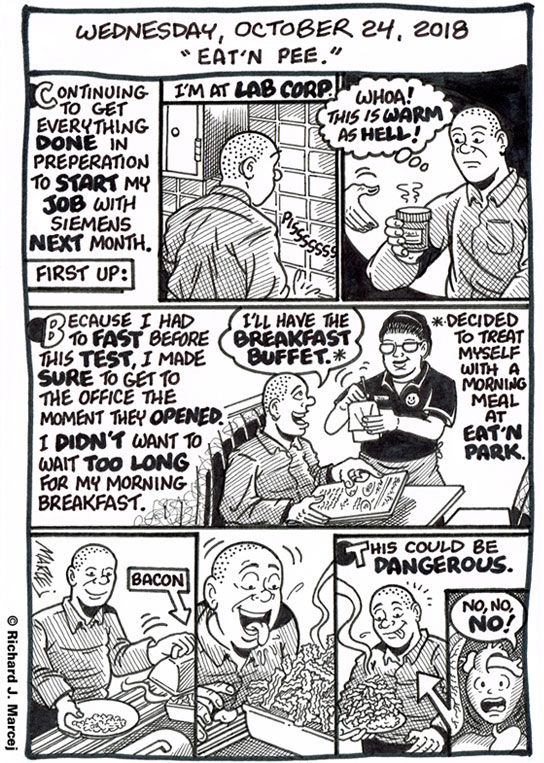 Daily Comic Journal: October 24, 2018: “Eat’N Pee.”