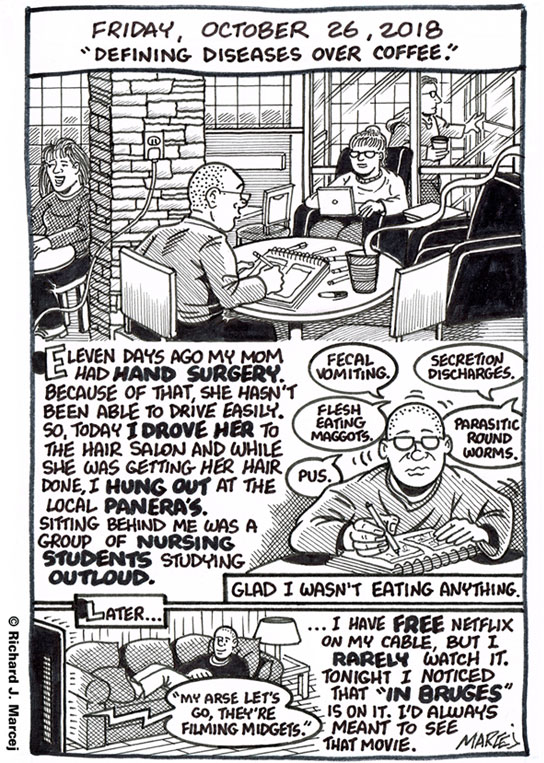 Daily Comic Journal: October 26, 2018: “Defining Diseases Over Coffee.”