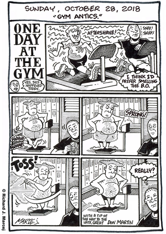 Daily Comic Journal: October 28, 2018: “Gym Antics.”