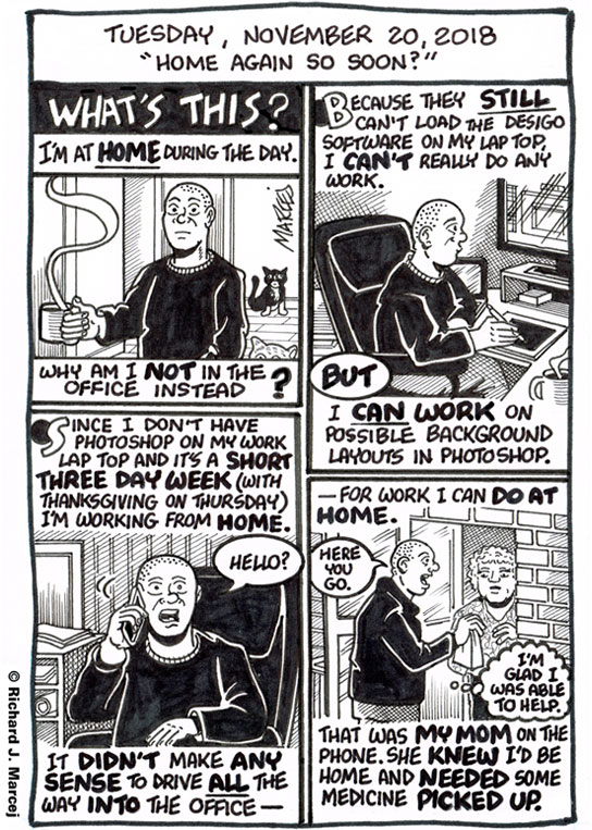 Daily Comic Journal: November 20, 2018: “Home Again So Soon?”