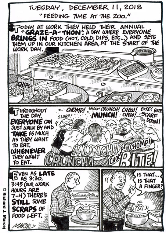 Daily Comic Journal: December 11, 2018: “Feeding Time At The Zoo.”