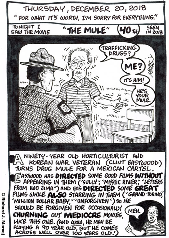 Daily Comic Journal: December 20, 2018: “For What It’s Worth, I’m Sorry For Everything.”