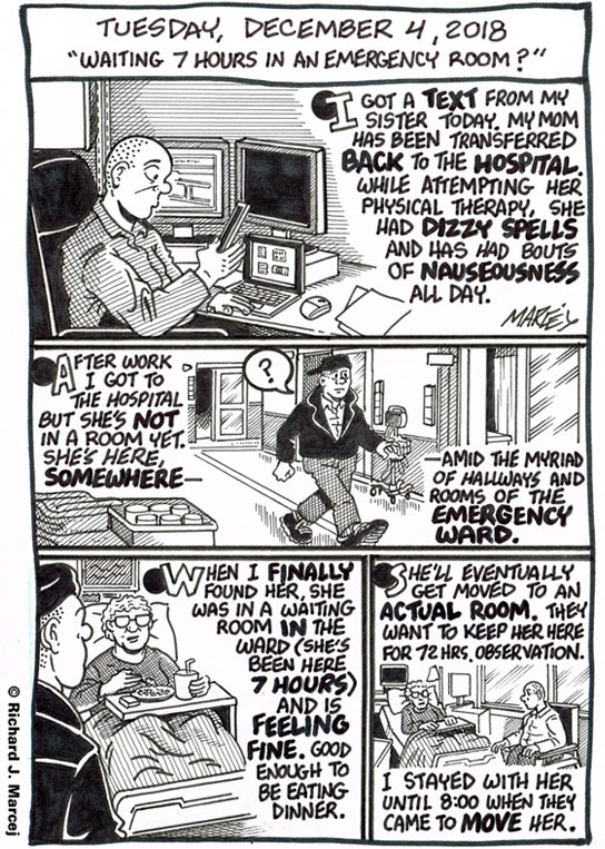 Daily Comic Journal: December 4, 2018: “Waiting 7 Hours In An Emergency Room.”