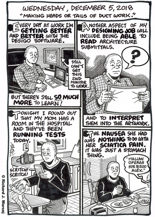 Daily Comic Journal: December 5, 2018: “Making Heads Or Tails Of Duct Work.”