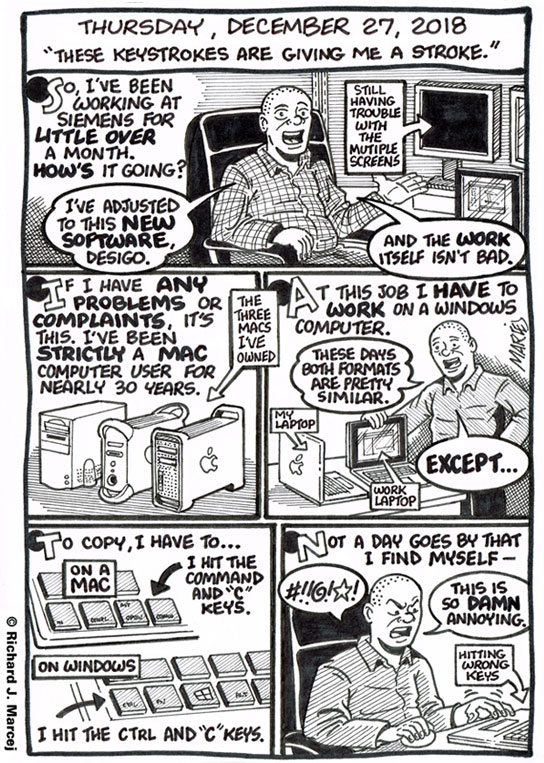 Daily Comic Journal: December 27, 2018: “These Keystrokes Are Giving Me A Stroke.”