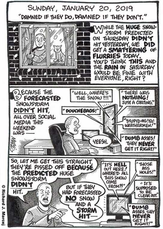 Daily Comic Journal: January 20, 2019: “Damned If They Do, Damned If They Don’t.”