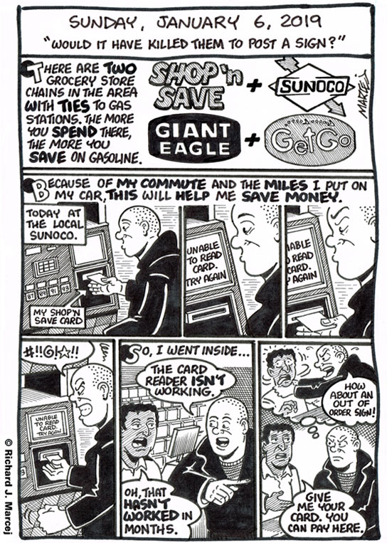 Daily Comic Journal: January 6, 2019: “Would It Have Killed Them To Post A Sign?”
