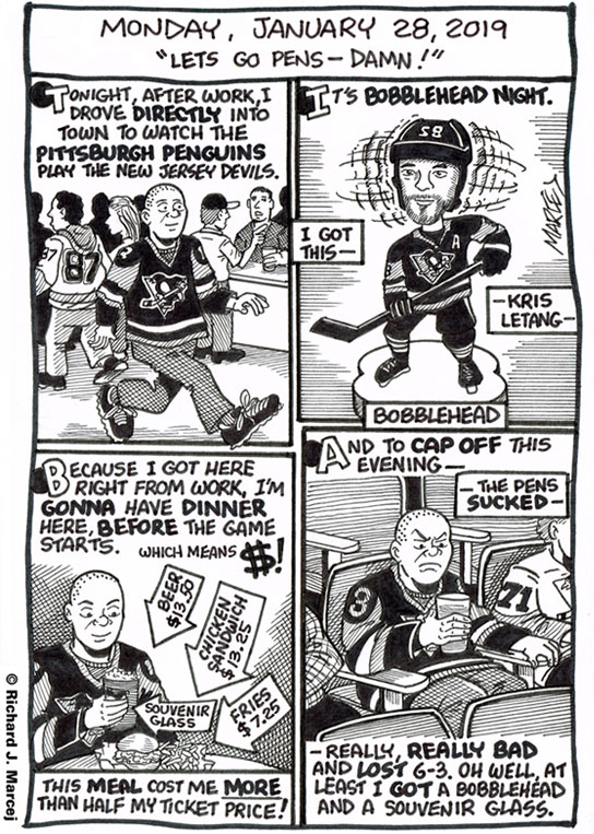 Daily Comic Journal: January 28, 2019: “Lets Go Pens – Damn!”